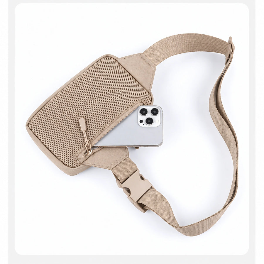 Norevix Crossbody Bag 2.0 Beige back pocket and strap