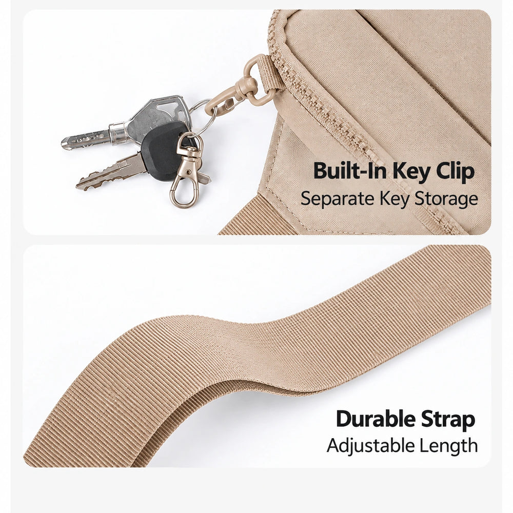 Crossbody Bag 2.0 Beige key clip and strap