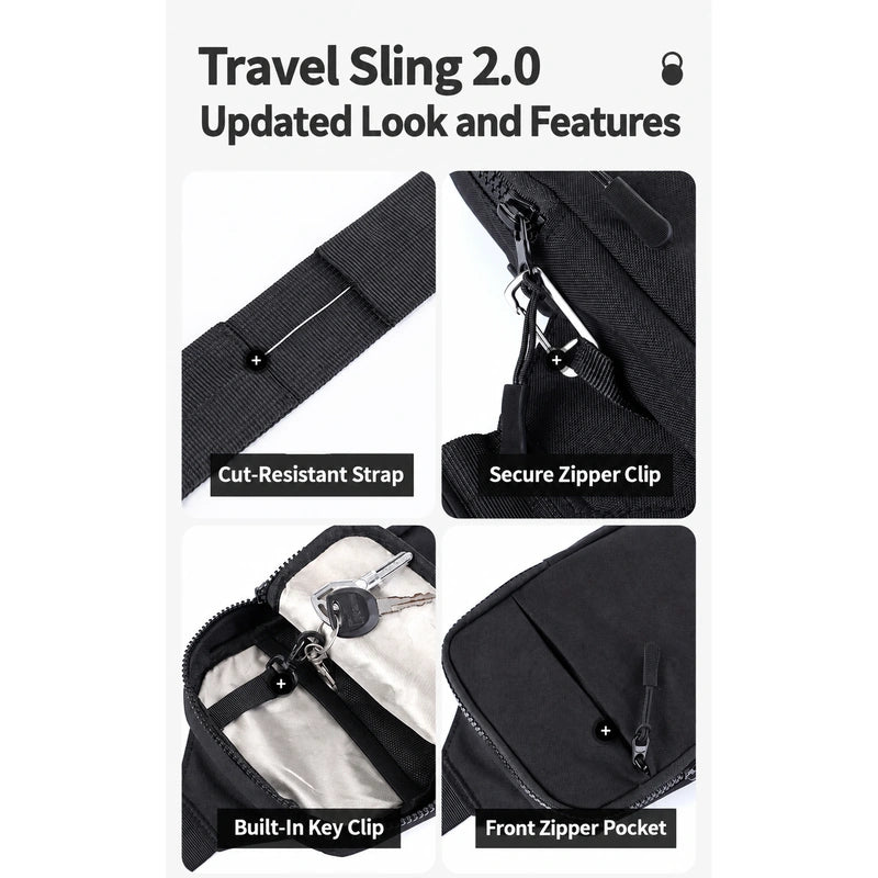 Norevix Crossbody Bag 2.0 Black strap and zipper details