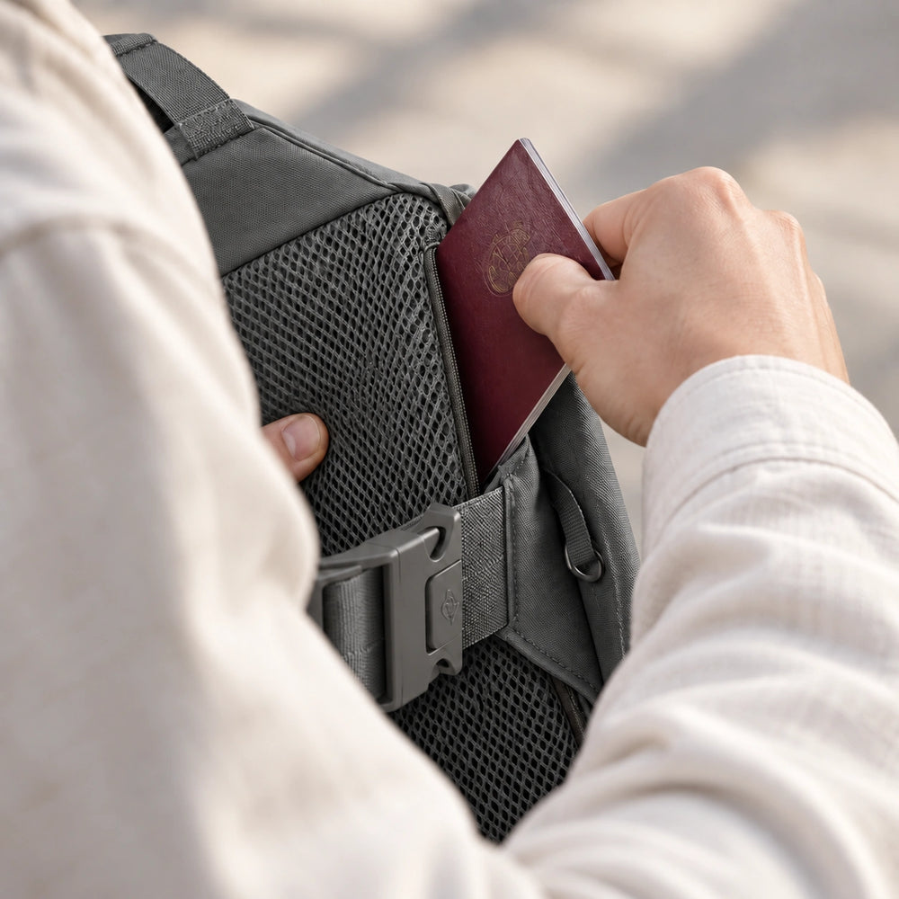 Crossbody Bag 2.0 Gray back pocket