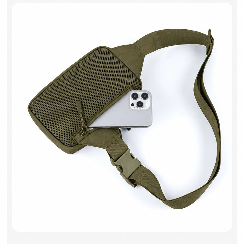 Crossbody Bag 2.0 Olive back pocket and strap