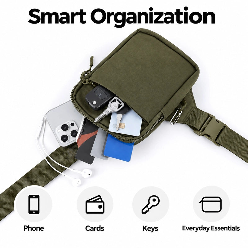 Norevix Crossbody Bag 2.0 Olive organization