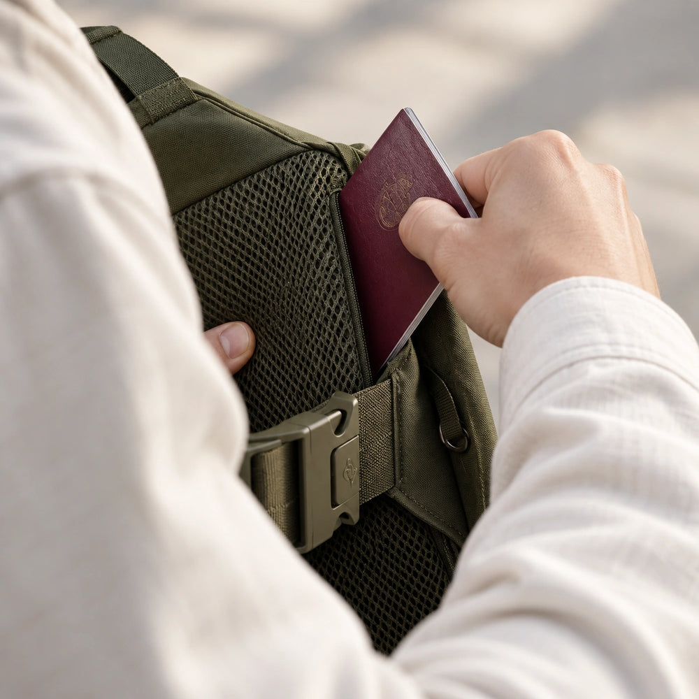 Crossbody Bag 2.0 Olive passport back pocket