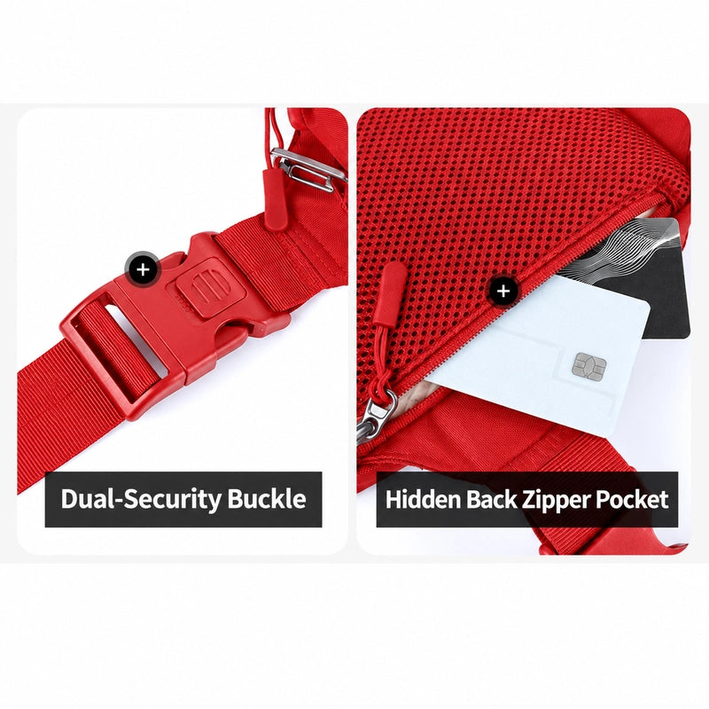 Crossbody Bag 2.0 Red buckle and back pocket