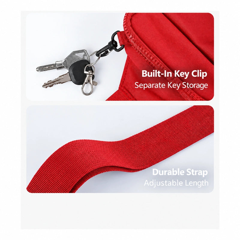 Norevix Crossbody Bag 2.0 Red key clip and strap